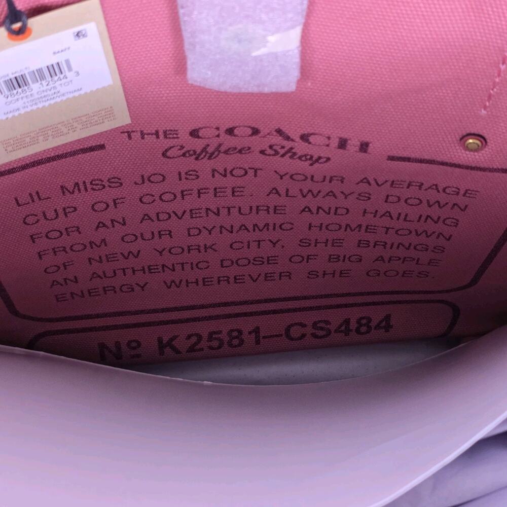 Coach Cafe Lil Miss Jo Coffee Shop Canvas Tote Limited Edition - Rouge Pink NWT - Picture 8 of 12